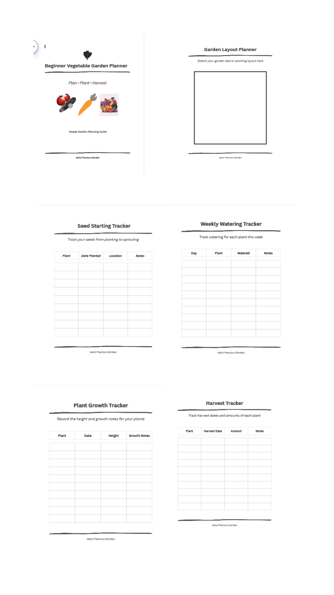 Beginner Garden Planner Printable – 6 Page Garden Planning PDF for New Gardeners
